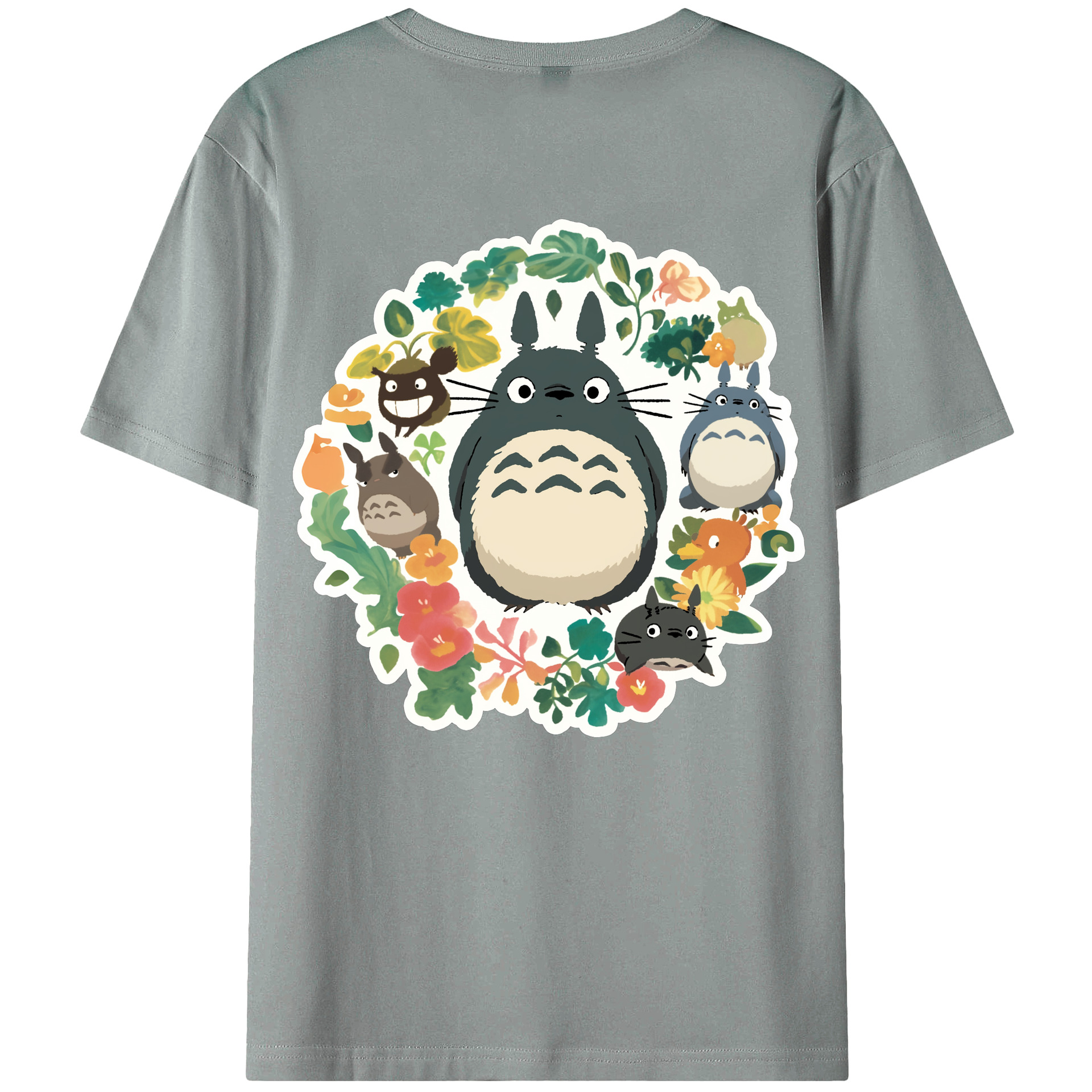 （画像用） となりのトトロ 草壁メイ 草壁サツキ My Neighbor Totoro Satsuki Kusakabe Mei Kusakabe 綿100％ メンズ半袖Tシャツ（バックプリント） 通気性